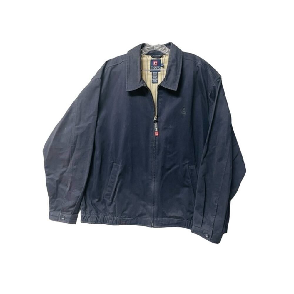 Chaps Men's Cotton XL TG XG Navy Blue Casual Jacket Inside Pocket Lined
